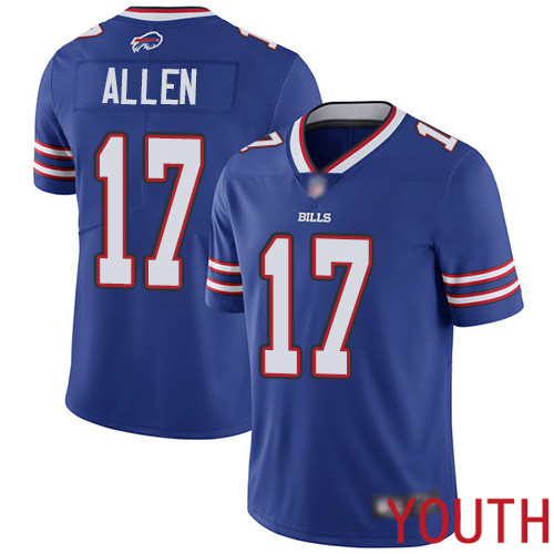 Youth Buffalo Bills #17 Josh Allen Royal Blue Team Color Vapor Untouchable Limited Player NFL Jersey